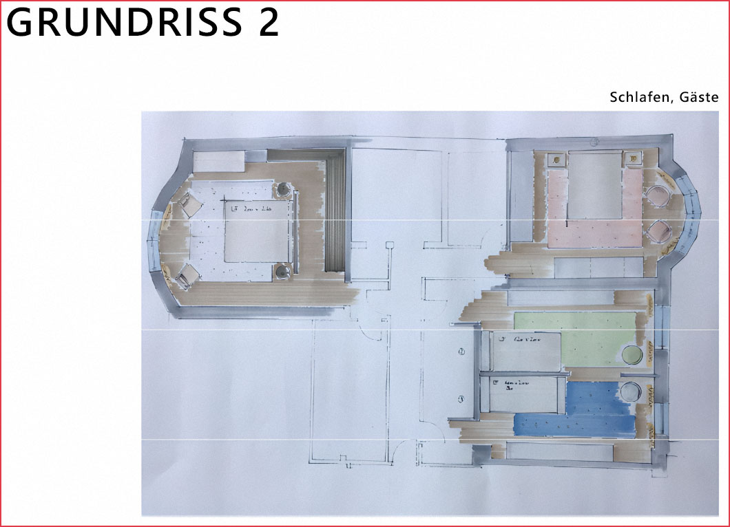 Grundriss Schlaf- und Gästezimmer