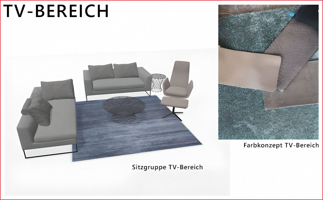Konzept Wohnzimmer, TV-Bereich